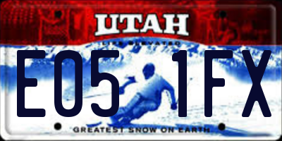 UT license plate E051FX