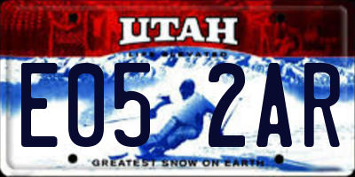 UT license plate E052AR