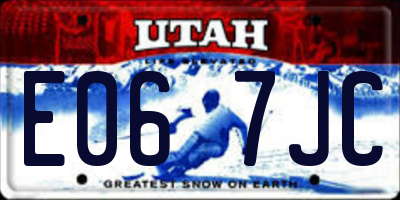 UT license plate E067JC