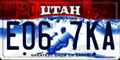UT license plate E067KA