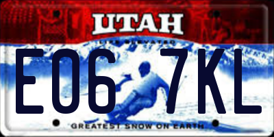 UT license plate E067KL