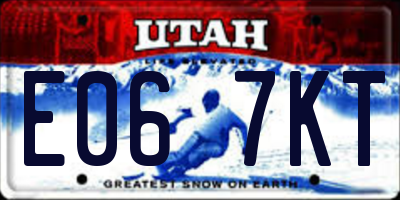 UT license plate E067KT