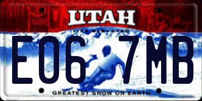 UT license plate E067MB