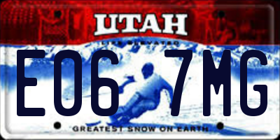 UT license plate E067MG