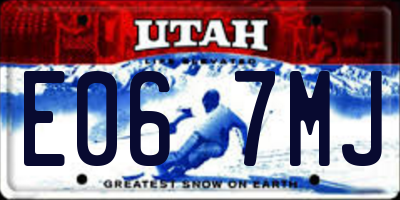 UT license plate E067MJ