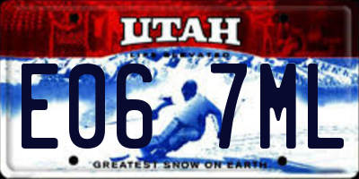 UT license plate E067ML