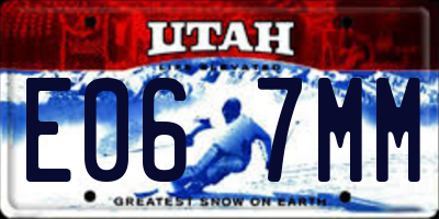 UT license plate E067MM