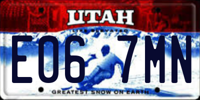 UT license plate E067MN