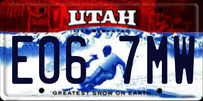 UT license plate E067MW