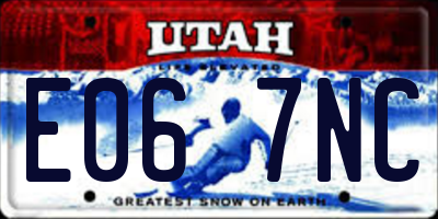 UT license plate E067NC