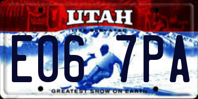 UT license plate E067PA