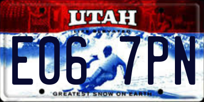 UT license plate E067PN