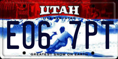 UT license plate E067PT
