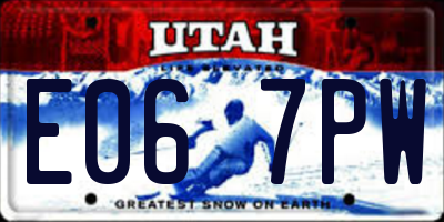 UT license plate E067PW