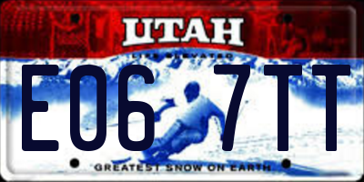 UT license plate E067TT