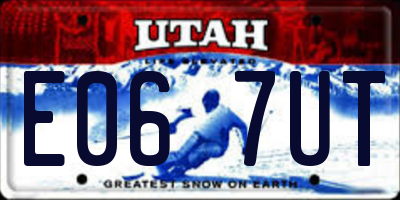 UT license plate E067UT