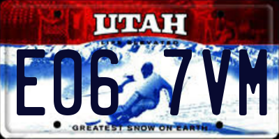 UT license plate E067VM