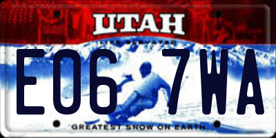 UT license plate E067WA