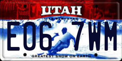 UT license plate E067WM