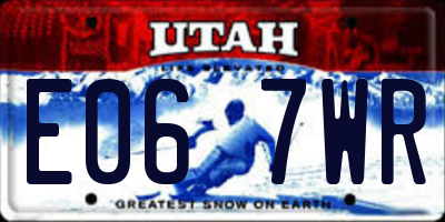 UT license plate E067WR