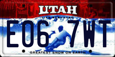UT license plate E067WT