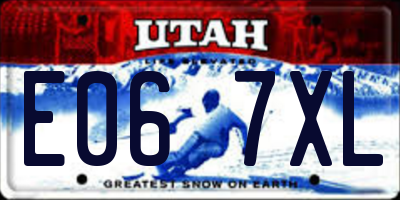 UT license plate E067XL