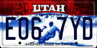 UT license plate E067YD