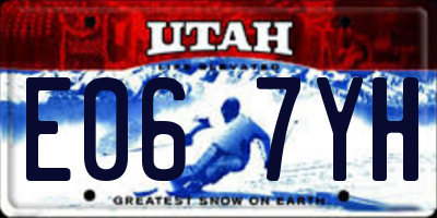 UT license plate E067YH