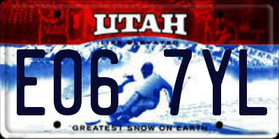 UT license plate E067YL