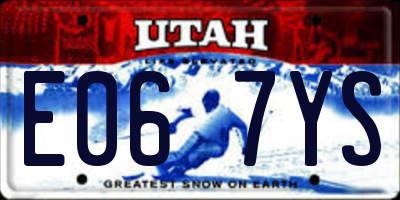 UT license plate E067YS