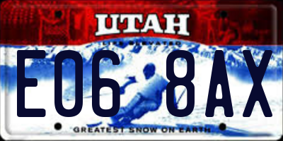 UT license plate E068AX