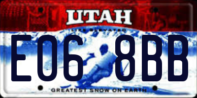 UT license plate E068BB