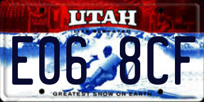 UT license plate E068CF