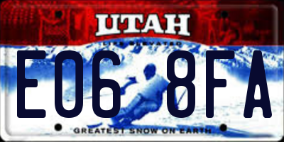 UT license plate E068FA