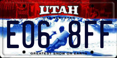 UT license plate E068FF