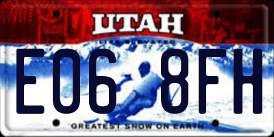 UT license plate E068FH