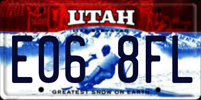 UT license plate E068FL