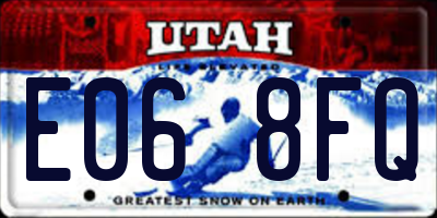 UT license plate E068FQ