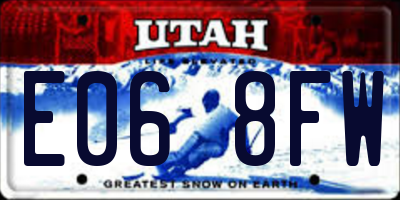 UT license plate E068FW