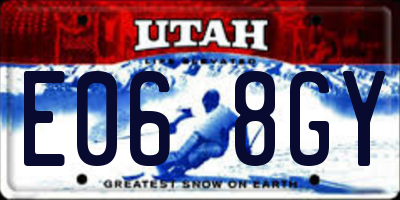 UT license plate E068GY