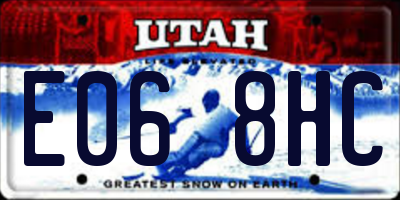 UT license plate E068HC