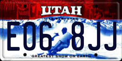 UT license plate E068JJ