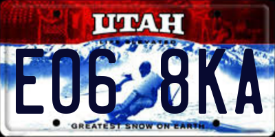 UT license plate E068KA