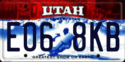UT license plate E068KB