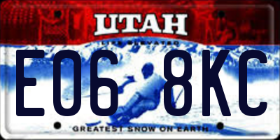 UT license plate E068KC