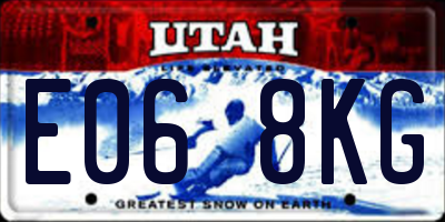 UT license plate E068KG