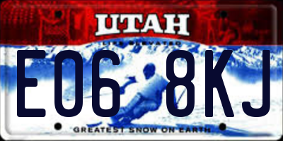 UT license plate E068KJ