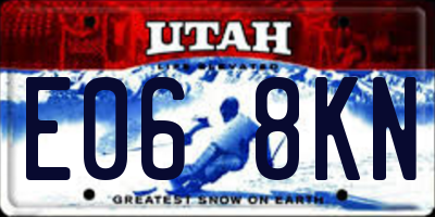 UT license plate E068KN