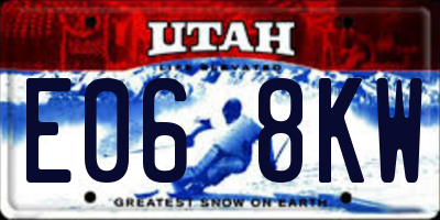 UT license plate E068KW