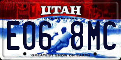 UT license plate E068MC